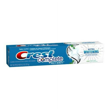 2 Pk Crest Complete Multi-Benefit Extra Whitening Clean Mint Toothpaste 6.2oz Ea
