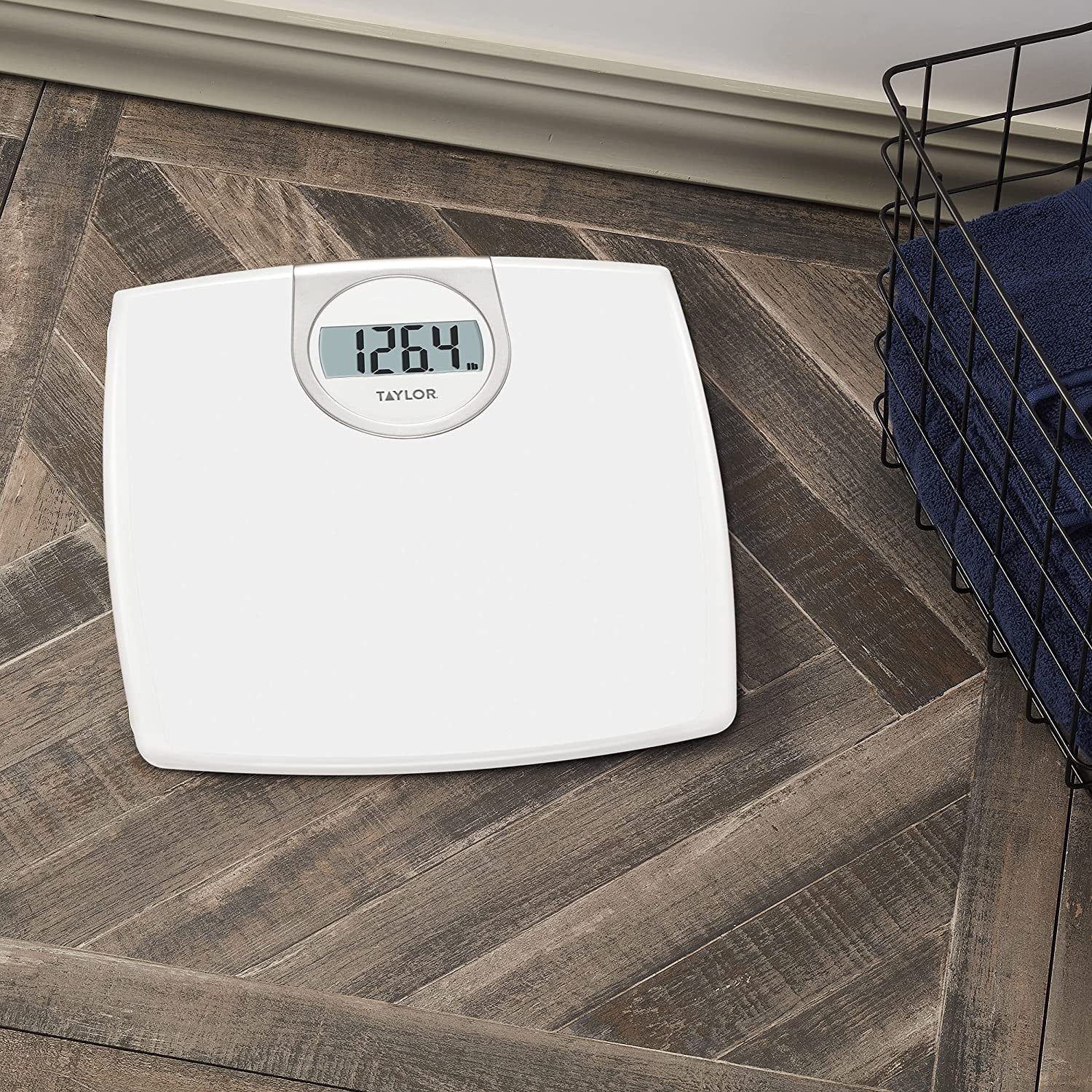 Digital 1.2-Inch LCD Bathroom Scale, 330 Lb Capacity, White