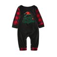 thumbnail image 3 of Odeerbi Christmas Pajamas for Family Holiday Plaid Long Sleeve Family Christmas Pajamas Matching Sets Infant Casual Plaid Print Tops Pants Set Two-Piece Sleepwear Xmas PJs Set Black, 3 of 6