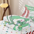 thumbnail image 5 of Homewish Green Ices Cream Baseball Zipper Full Size Comforter Sets with Fitted Sheet and 2 Pillowcases,Boys Ball Sport Theme Zipper Bedding Set For Kids,Reversible,4 Pieces, 5 of 7