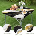 thumbnail image 4 of Black and Gold Marble Layered Waves Pattern Square Fitted Tablecloth with Elastic Edge,Square Table Cover,Washable Elastic Table Cover for Home Kitchen Party Decor 34"x34", 4 of 6