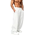 thumbnail image 4 of Luvrsol Mens Sweatpants Casual Solid Wide Leg Drawstring Elastic Waist Loose Long Pants with Pocket S-3XL, 4 of 7