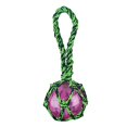 thumbnail image 1 of MPP Dog Toy Paracord Rope Tug & Ball Tough Squeaky Fetch Chew Pick Blue or Green 11" (Green), 1 of 1
