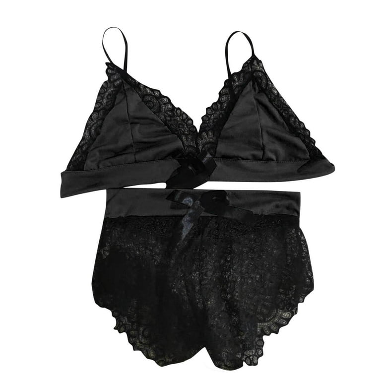 Lingerie Set for Women Valentines Day 2Pcs Underwear Sets Exotic High Waist  Lace Bra Panty Sets