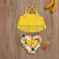 thumbnail image 4 of Mercatoo Toddler Baby Girls Swimsuit Banana Prints Tassels Bikini 2Pcs Bathing Outfit Suit Girls Summer Beach Clothes Set, 4 of 7