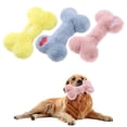 thumbnail image 2 of 1 Pcs Dog Squeaky Bone Toys Plush Interactive Dog Pets Birthday Bone Shape Stuffed Chew Toys for Puppy Small Medium Large Squeak Toss Play, 2 of 3