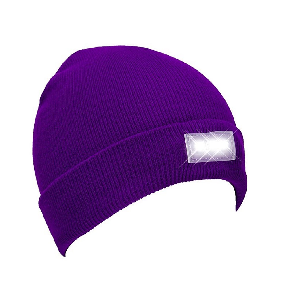 Unisex Knitted Beanie With Built-In 5 LED Flashlight Beanie Winter Hat by