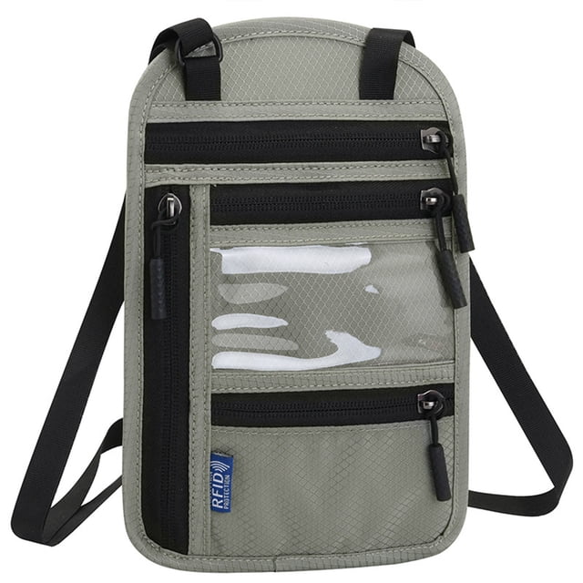 Agiferg Multifunctional Halter Passport Bag Crossbody Shoulder Storage Bag