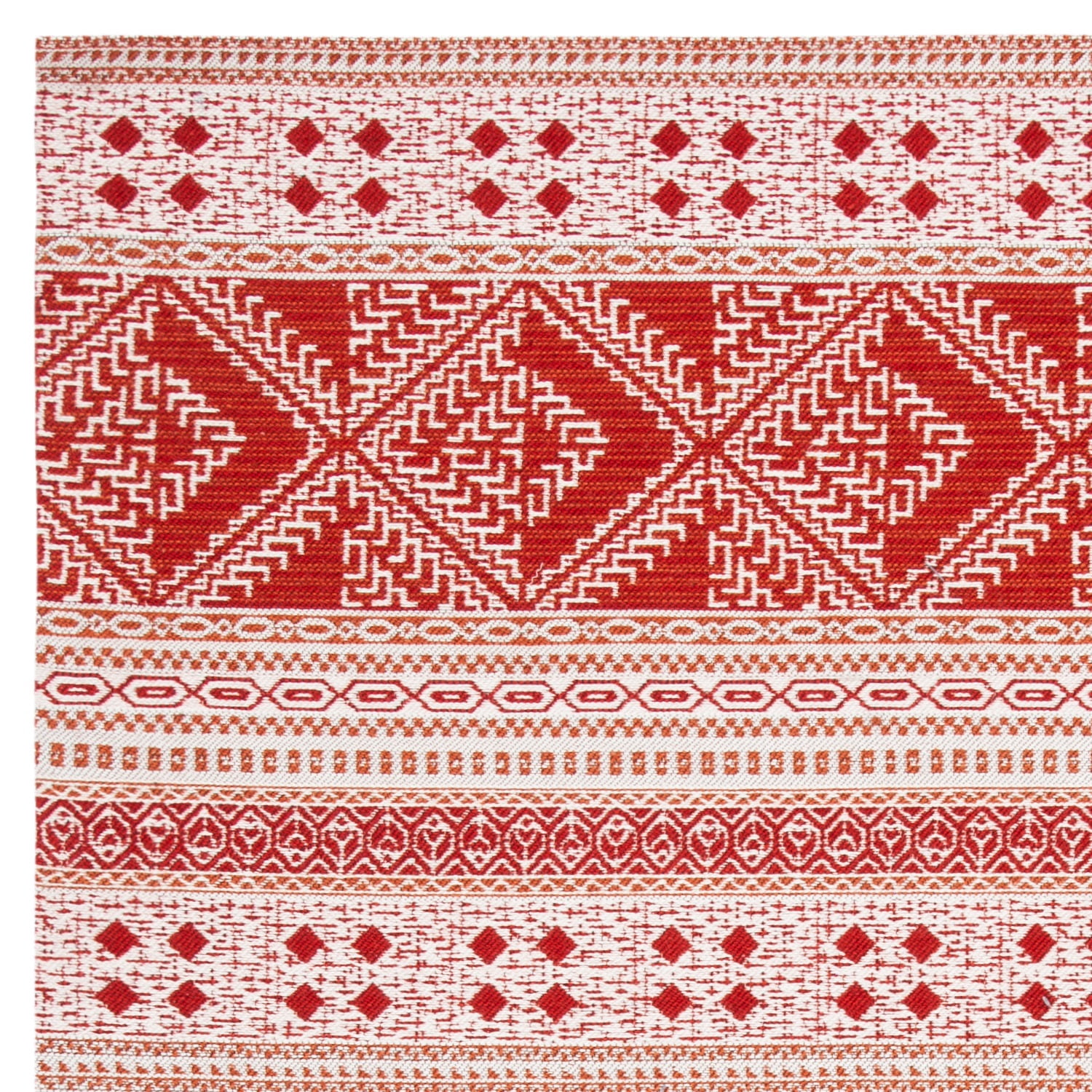 SAFAVIEH Classic Vintage Eric Geometric Polyester Area Rug, Rust, 5' x 8'