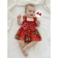 thumbnail image 6 of Miaouyo Infant Baby Girl Christmas Outfit 0 3 6 9 12 18 Months Sleeveless Stars Bows Tulle Patchwork Romper Dress with Hairband, 6 of 9
