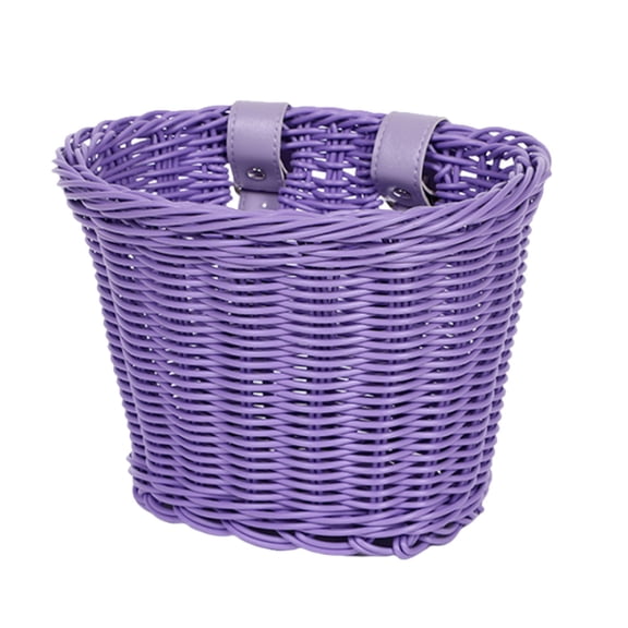 Detachable Hand Woven Bicycle Basket for Front Handlebar, Woven Storage Container for Flowers and Small Items, Portable Bike Accessory for Shopping and Outdoor Rides