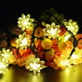 thumbnail image 3 of Morttic 6.5M 30LEDs Solar Powered Lotus Flower Fairy Twinkle String Lights for Outdoor Garden Christmas Decoration (2 Pack-Warm White), 3 of 10