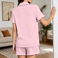 thumbnail image 5 of Wlynlyn Pajamas Sets for Women Casual 2 Piece Loungewear Outfits Casual Button down Collared Blouses Shorts Ruffle Comfy Sleepwear, 5 of 5