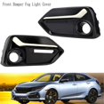 thumbnail image 5 of 1 Set 4Pcs Front Rear Fog Lamp Light Trim Frame Shell Cover Bezel Rear Bumper Grill for Honda Civic, 5 of 5
