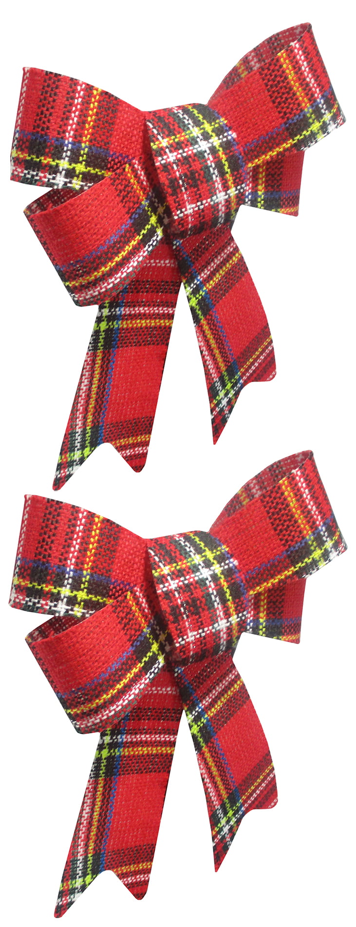 3 Pack Small Size Christmas Holiday Multi-color Plaid Bows Gift Wreath Decor 