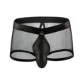 thumbnail image 1 of Men Casual Patchwor Knet Yarn Breathable Sexy Open File Hollow Boxer Underwear, 1 of 5