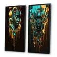 thumbnail image 3 of Designart "Hexagonal Art Featuring a Woman s Face I" Fashion Woman Framed Wall Art Set Of 2 - White Fashion Gallery Wall Frame Set For Home Decor, 3 of 7