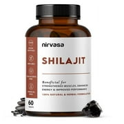 Nirvasa Shilajit Tablets (500mg) with Pure Shilajit Extract | Improves Performance, Provides Muscle Strength & Elevates Energy 60 Tablets