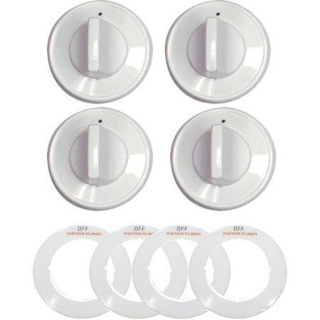 - Range Kleen 16-Piece Replacement Knob Kit for 4 Knobs, Gas Ranges, White