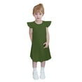thumbnail image 2 of Dresses for Girls Size 4-14 Cute Ruffle Sleeveless Crewneck Dress Teens Juniors Casual Solid Color Pullover Loungewear Midi Sundresses, 2 of 8