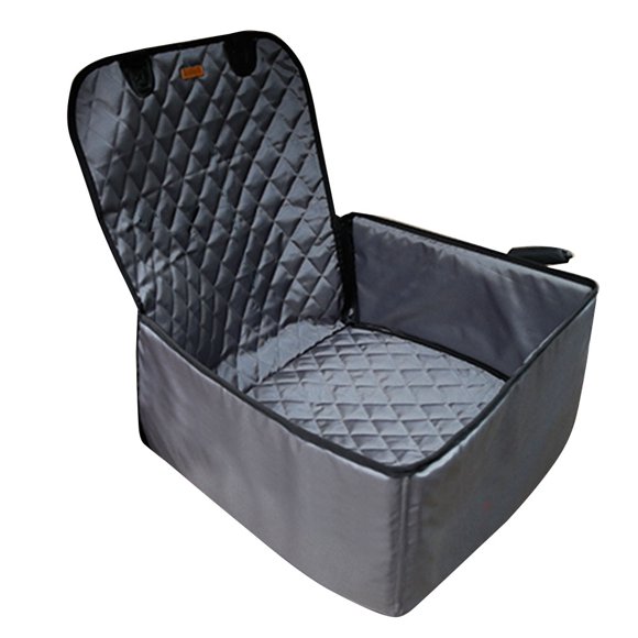 DogLemi Foldable Waterproof Dog Car Seat Cover for Front Seats - Easy to Store, Durable Nylon, Quilted Design, Black/Grey/Khaki Options (50x45x58cm)