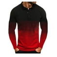 thumbnail image 2 of AXXD Long Sleeve Shirts For Mens,Men's Printing Turn-Down Collar Pullover Tops Casual Slim Fit Basic Long Sleeve T-Shirt, 2 of 3