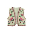 thumbnail image 1 of Douhoow Women Vintage Embroidery Floral Vest Sleeveless Open Front Gilet Cardigan Tops, 1 of 4