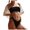 Black*, variant on Women's Bikini Sets 2 Piece Solid Color High Waist Split Swimwear Padded Beachwear Beach Sport Swimsuit