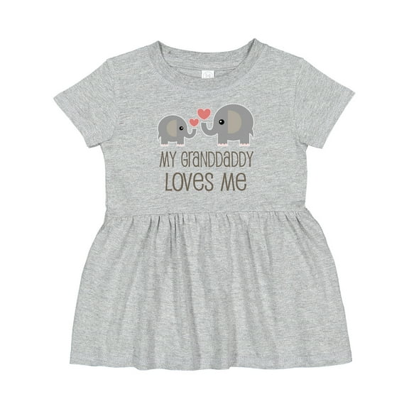 Inktastic Grandaddy Loves Me Elephant Girls Baby Dress