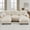 Beige, variant on Eyisean 116" Chenille Modern Modular Sectional Sofa, Comfy 3-Seater Pleated Wrinkle Design Couch with Round Pillow, Oversized Upholstered Deep Seat Sofa with Curved Round Armrests for Living Room