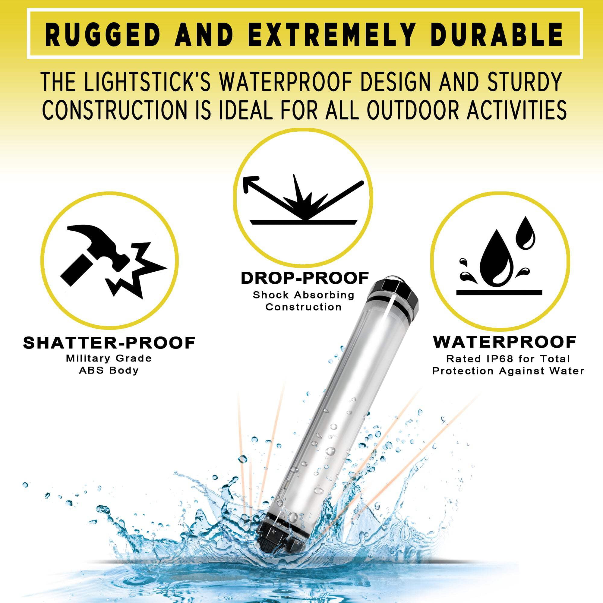 SunJack LightStick Waterproof LED Flashlight & Rechargeable Power Bank for Outdoor Activities 0.7 lb