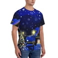 thumbnail image 4 of Yiaed Christmas Night Print Mens Short Sleeve Tight Fit T-Shirt, Crewneck Casual Tee-Large, 4 of 5