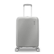 American Tourister Color Waves Carry On Expandable Luggage Suitcase with Spinner Wheels, Silver