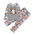 thumbnail image 7 of Halloween Family Pajamas Set Long Sleeve Crew Neck, Soft Matching Halloween Pajamas with Ghost Pumpkin Bow Print, Cute Family Halloween Pajama Set Sleepwear, 7 of 7