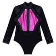 thumbnail image 3 of YONGHS Girls Shiny Rhinestone Mesh Splice Leotards Gymnastics One-Piece Bodysuit Dancewear Hot Pink 10, 3 of 5