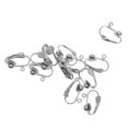 thumbnail image 2 of Pendientes con Clip Zulema 12 piezas convertidor de Espacios en Blanco con plata, 2 of 8