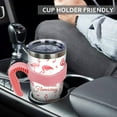 thumbnail image 6 of 40 oz Tumbler with Handle and Straw 40oz Pink Flamingo Cup Insulated Coffee Travel Mug Spill Proof Leak Proof 40 ounce Stainless Steel Slim 40 oz tumbler with handle and Lid, 6 of 6