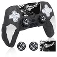 thumbnail image 1 of Funda para mando compatible con PlayStation 5: funda de silicona antideslizante con agarres para los pulgares para el mando de la PS5, 1 of 7