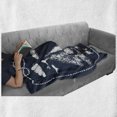 thumbnail image 6 of Navy Blue Soft Flannel Fleece Throw Blanket, Sea Themed Hand Print Grunge Elements Marine Underwater Yacht Cruise Pattern, Cozy Plush for Indoor and Outdoor Use, 50" x 70", Navy White, by Ambesonne, 6 of 6