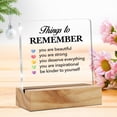 thumbnail image 3 of Inspirational Gifts for Women Men, Motivational Gifts Positive Affirmations Clear Desk Sign Things to Remember Acrylic Sign Presents 4x4 Inch, 3 of 5