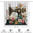 thumbnail image 2 of 4 Piece Bathroom Shower Curtain Sets Floral Vintage Sewing Machine Non-Slip Rugs And Toilet Mat Lid Rug Accessories Sewing Lovers Gift Bathroom Shower Curtains Sets for Bathtub Decor 72inch X 72inch, 2 of 8