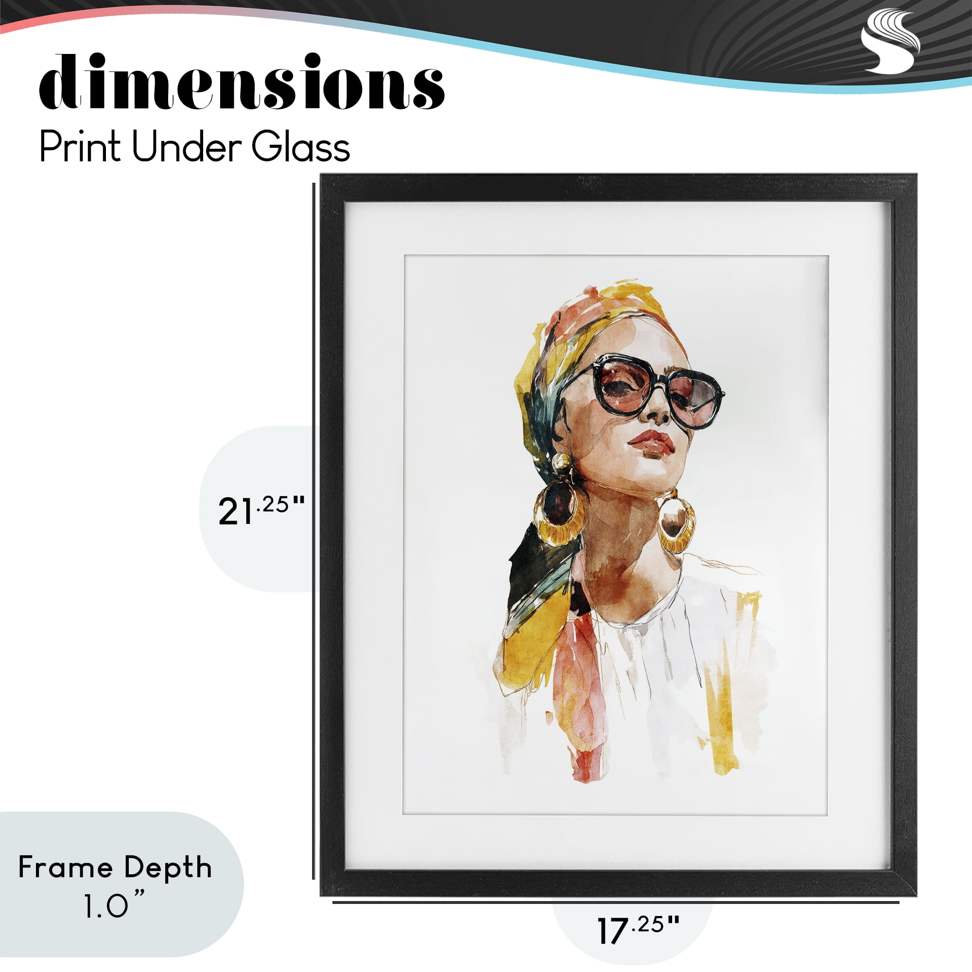 Stupell Industries Stylish Woman with Headwrap Black Framed Print Under Glass, design by Svetlana Aleynikova