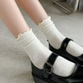 thumbnail image 6 of Zhengup 6 Pairs Cute Ruffle Socks for Women, Lace Ruffles Ankle Casual Sock, Breathable Frilly Socks, Y2K Preppy Socks, 6 of 7