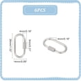 thumbnail image 2 of 6Pcs 26mm 304 Stainless Steel Screw Carabiner Lock Oval Key Clasps Metal Lock Clasps Keychain Hook Connector for DIY Necklaces Bracelet Jewelry Making, 2 of 9