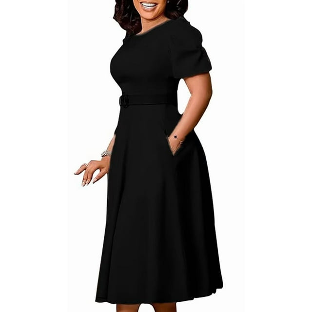 Robe de Travail pour Femme, Robe Sirène Froncée Plissée Robes de Mariage Robe Trapèze