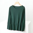 thumbnail image 4 of Sonducket Ropa interior térmica femenina Tops manga larga sin costuras cómodo otoño Oficina dormir ropa interior camisa cálida para mujer Prendas para la parte del cuerpo Verde oscuro 3XL Sonducket AP013722-05, 4 of 6