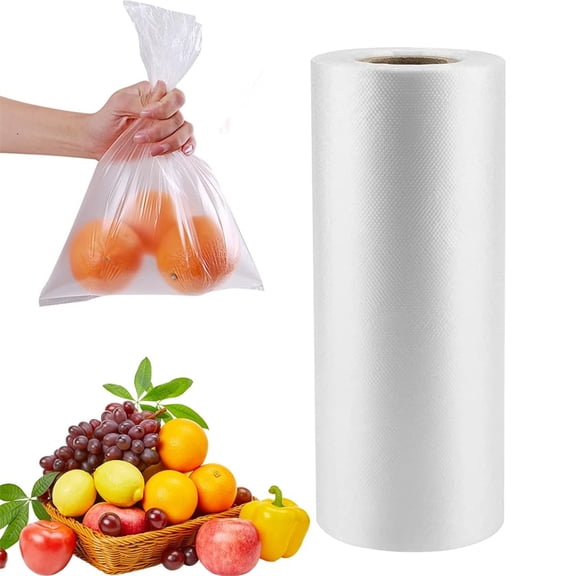 1 Roll Plastic Refrigerator Storage Bags 12”×16” Clear Produce Bags 140 Pcs/Roll Quality Grocery Bags for Bread Fruits Vegetables,Home Picnic Supplies By Scheam