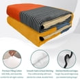 thumbnail image 4 of Quilts King Size Bedding Set, Orange Blue Yellow Lightweight Quilted Comforter, Geometric Striped Farmhouse Art Soft Reversible Bedspread Coverlet with Pillow Covers for All Season, 96" x 106", 4 of 9