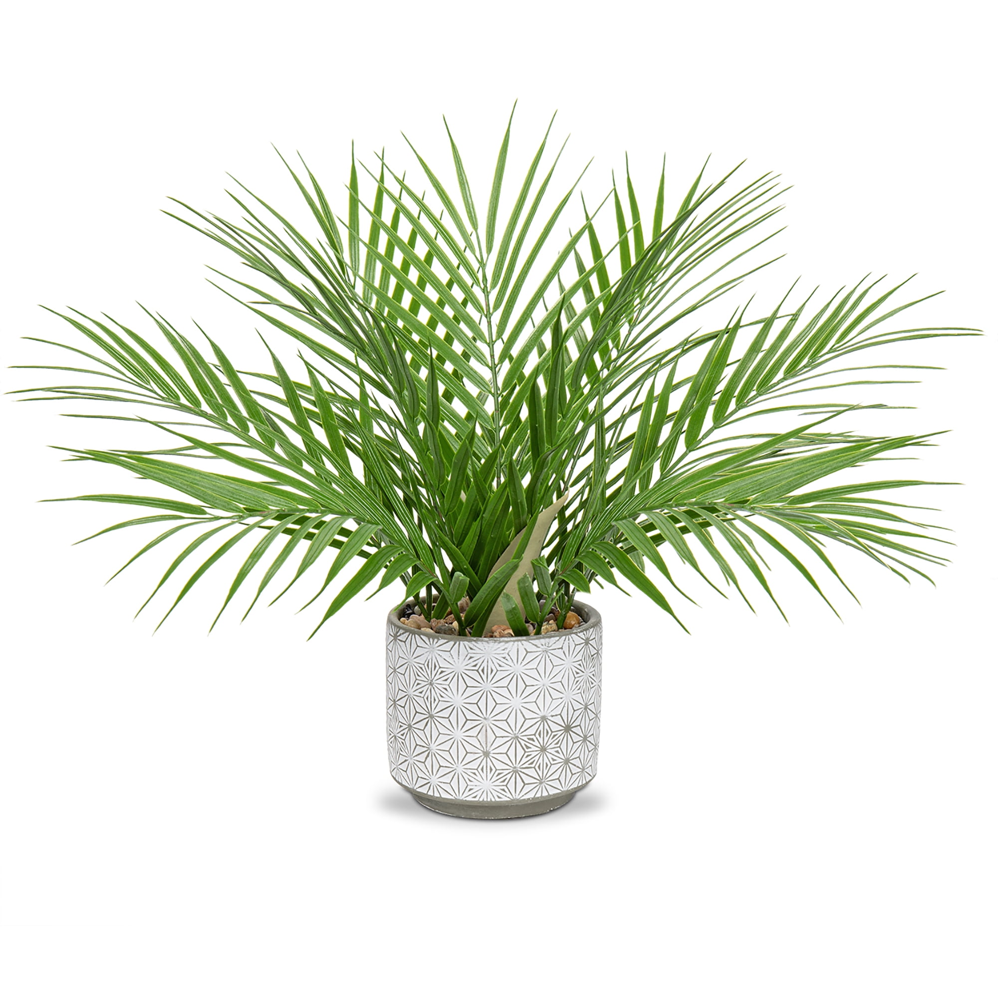 16 inch Artificial Palm Fake Plants Faux Green Plant Tropical Palm Tree in Ceramic Pots Bohemian