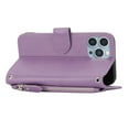 thumbnail image 4 of TECH CIRCLE for iPhone 14 Case with Luxury Magnetic Closure Shockproof PU Leather Zipper Flip Stand Wallet Card with Detachable Wrist Strap Full Body Protection Cover.For iPhone 14,Purple, 4 of 12